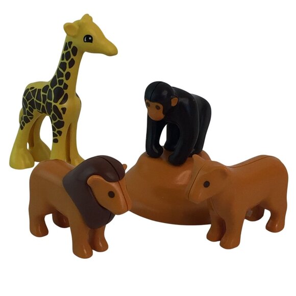 Playmobil 123 Toy Figures Giraffe Lion Lioness Chimp Monkey Safari Jungle Animal - Picture 1 of 7